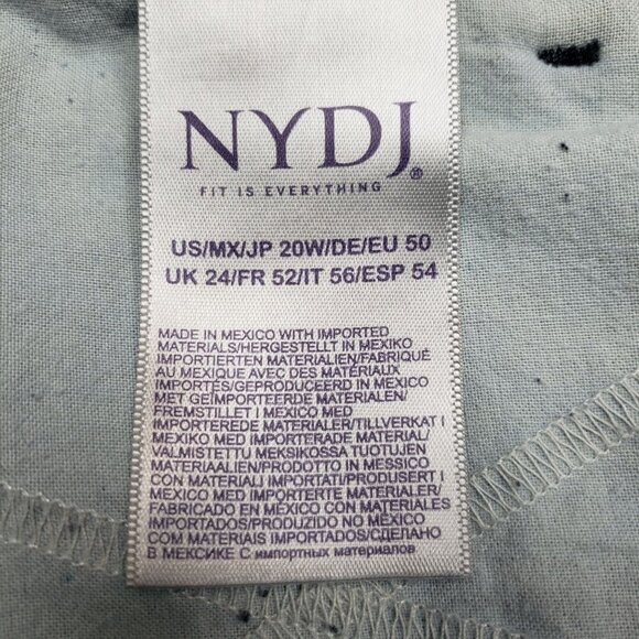 NYDJ Sheri Slim Jeans Womens 20W Lift Tuck High Rise Dark Wash - Picture 8 of 10